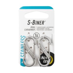 Nite Ize Size-1 S-Biner Dual Carabiner, Stainless-Steel, 2-Pack