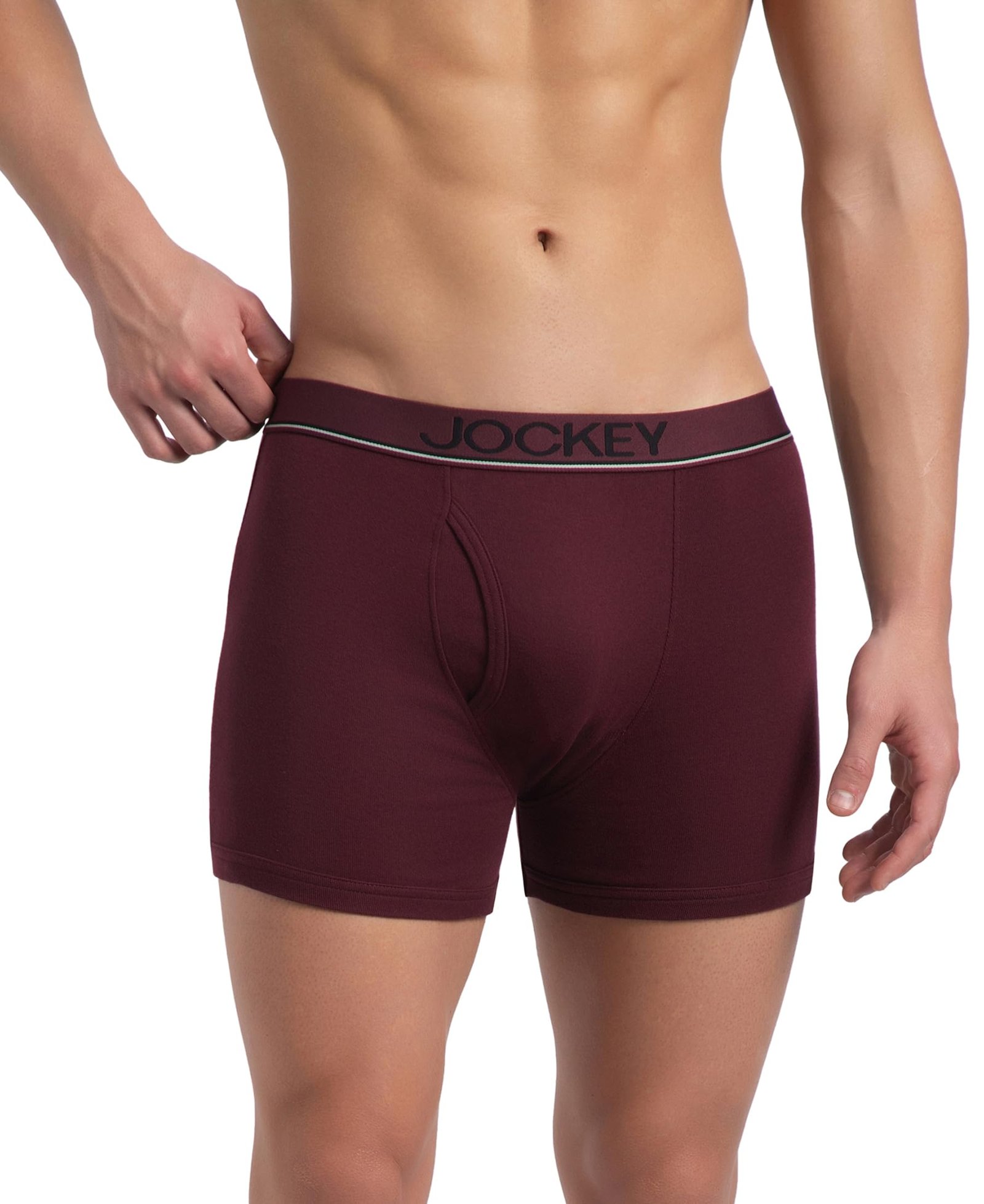 Jockey 8009 Men Super Combed Cotton Solid Long Trunk Boxer Brief