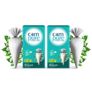 Campure Bhimseni Camphor Classic Cone Air Freshener for Car, Bathroom, Wardrobe & Rooms | Long-Lasting Freshness up to 75-90 Days | Germ Protection | Camphor from 100% Natural Pine | Pack of 2