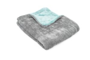 The Rag Company Liquid8r Car Drying Towel, Aqua Blue/Grey, 20×24 in, 1-Pack