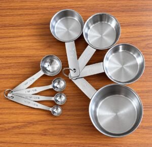 Dynore Stainless Steel Measuring Cups & Spoons with Handles | Kitchen Baking Tools, Set of 8