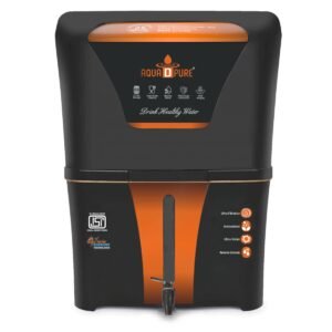 AQUA D PURE Alkaline RO Water Purifier 12L RO+UV+UF+TDS Control with Goodness of copper 12 Liter Large Storage Tank, Suitable for all type of water supply. (color: Black)