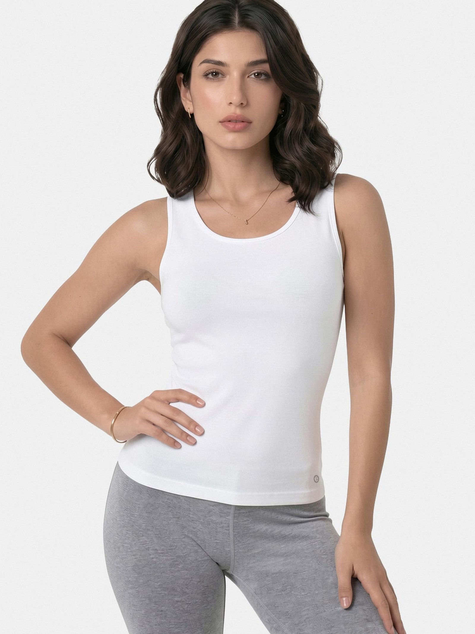 Enamor E025 Essentials Stay New Slim Fit Soft, Naturally Breathable Cotton Fabric Tank Top For Women
