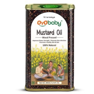 OYO BABY 100% Pure Cold-Pressed Mustard Oil for Baby – 200ml | Edible Food-Grade Sarson Oil | Enriched with Vitamins & Antioxidants | Baby Massage Oil | Baby Oil For Body Massage