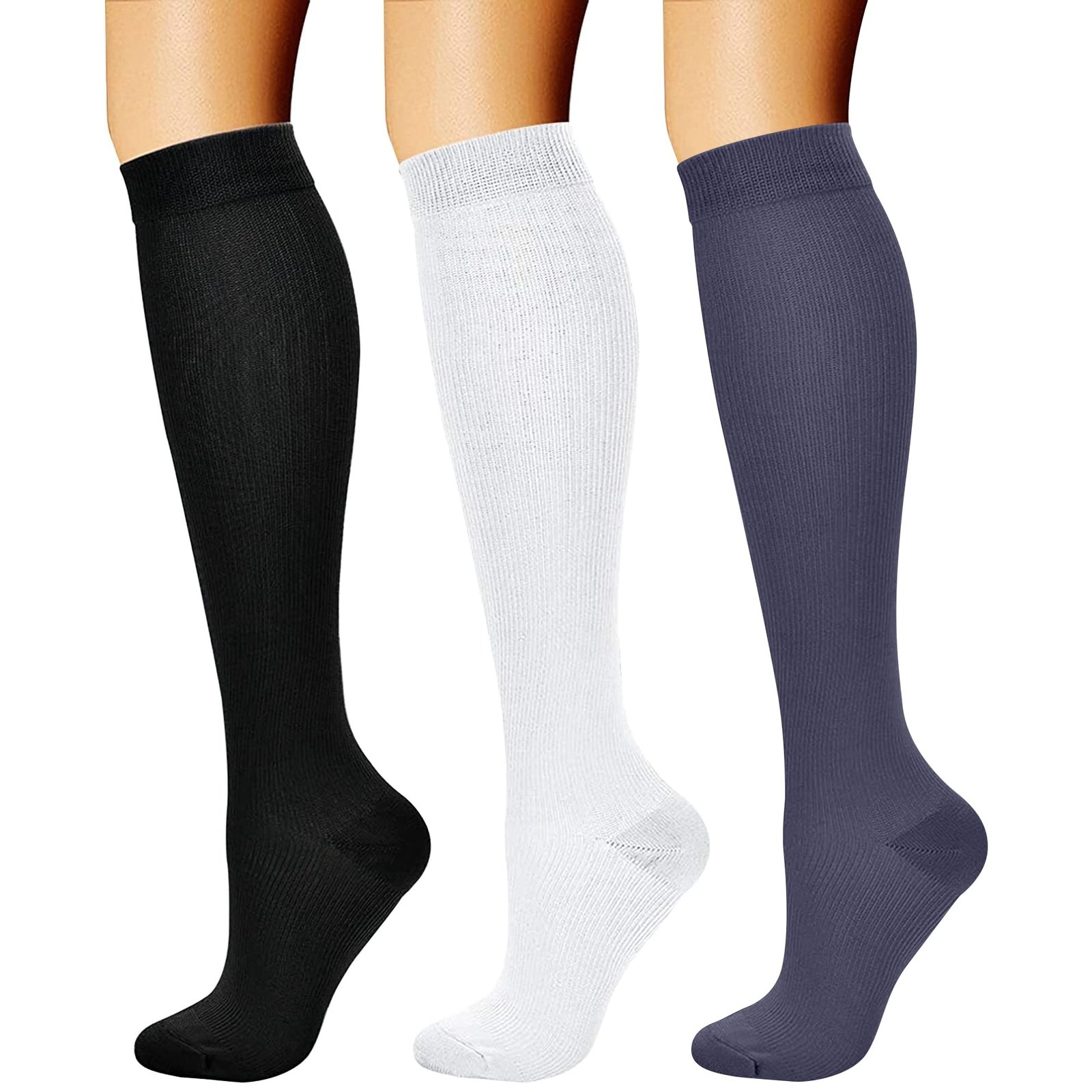 Copper Compression Socks (3 Pairs), 15-20 mmhg is BEST Athletic & Medical for Men & Women, Running, Flight, Travel, Nurses – Boost Performance, Blood Circulation & Recovery