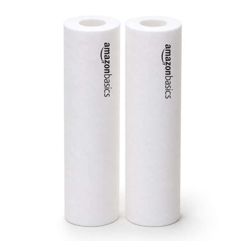 Amazon Basics RO Filter (Pack of 2) | 10-Inch 5 Micron PP Spun Sediment Filter | Universal Pre Filter Cartridge for Water Purifier | Compatible with Most RO Water Purifiers | Up to 5000L Filtration