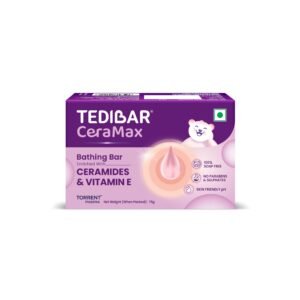 Tedibar Ceramax Bathing Bar – 75g Enriched with Ceramides & Vitamin E |100% Soap Free| Skin friendly pH – By Torrent Pharma