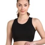 Rock Paper Scissors Premium Seamless Non-Padded Slip On Sports Bra Low Impact Workout Black Bras Activewear Sports Bra