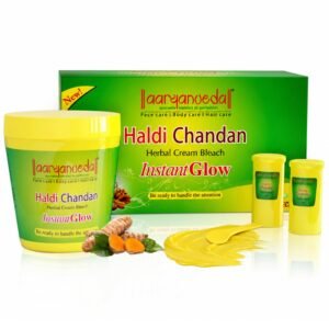 Aaryanveda Haldi Chandan Herbal Bleach Cream for Face 250g | Tan Removal, Skin Brightening & Natural Glow | Suitable for All Skin Types | For Men & Women