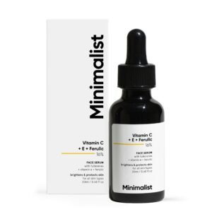 Minimalist 16% Vitamin C Face Serum – Brightening & Glow-Boosting Formula with Vitamin E, Ferulic Acid & Fullerenes, Antioxidant Boost for Radiant Skin (20 ml)