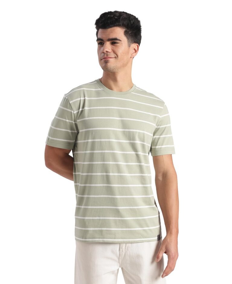 Jockey 2715 Men Super Combed Cotton Rich Striped Round Neck Half Sleeve T-Shirt Regular Fit