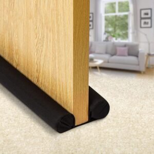 Door Draft Stopper,Under Door Blocker Size of MUOVE Adjustable Size from 32″ to 36″，Cover Gap Up to 1.4″，Air Door Guard Sound Blocker Door Sweep, Water-Proof, Winter-Proof, Block Light，Energy Saving
