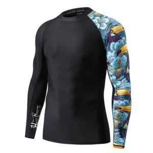HUGE SPORTS Men’s Splice UV Sun Protection UPF 50+ Skins Rash Guard Long Sleeves