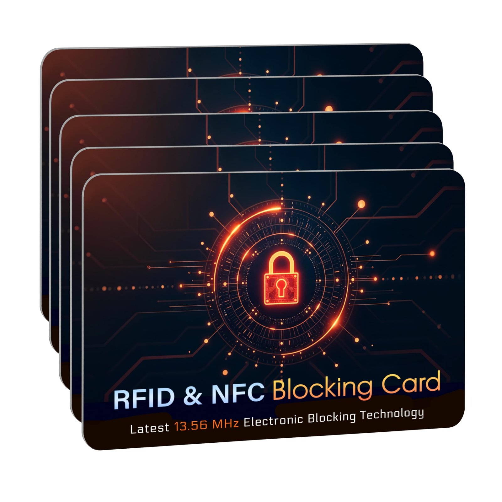 SaiTech IT RFID Blocking Card for Credit Debit ID Card, Oragne CL, 5 Pcs