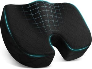 TEKCOOL Cotton Orthopedic Coccyx Cushion For Tailbone Pain Car SeatCushions For Chair Tailbone Pillow For Sitting SeatCushion For Car Driving Seat Sitting Pillow Coccyx Seat Cushion For Chair (Black)’