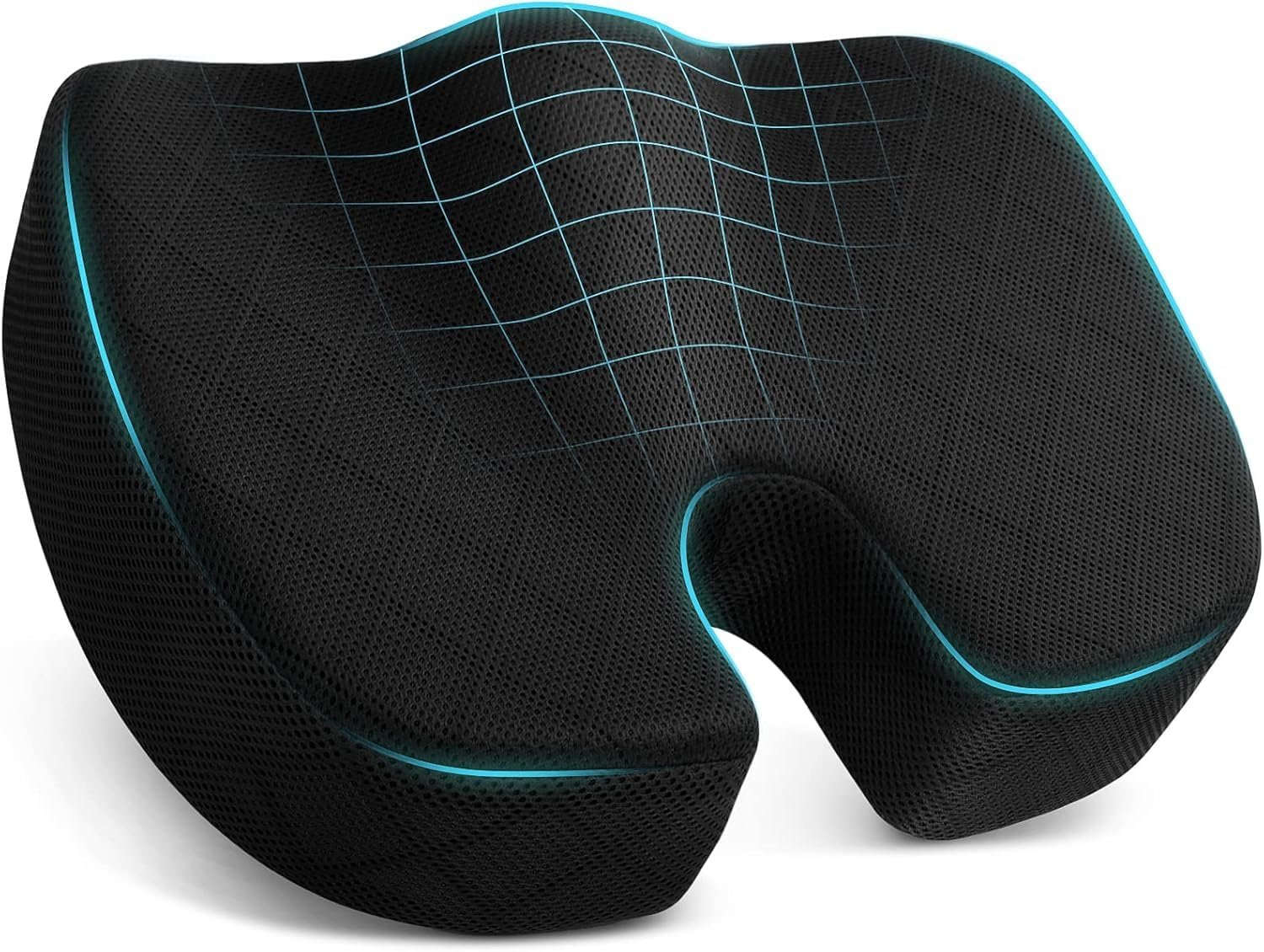TEKCOOL Cotton Orthopedic Coccyx Cushion For Tailbone Pain Car SeatCushions For Chair Tailbone Pillow For Sitting SeatCushion For Car Driving Seat Sitting Pillow Coccyx Seat Cushion For Chair (Black)’