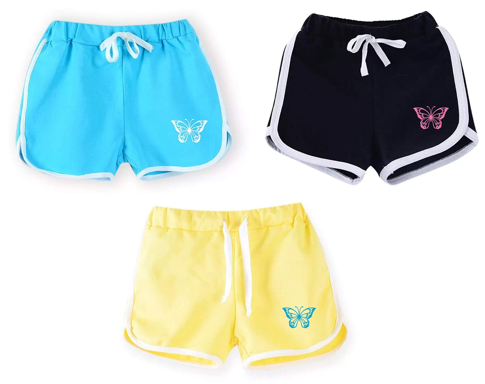KYDA KIDS® Girls 100% Pure Cotton Shorts | Regular Fit Soft Breathable Summer Wear | Comfortable Multicolor Kids Shorts