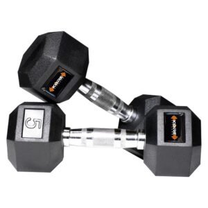 KORE DM-HEXA-5KG-COMBO16 Dumbbells Kits, Rubber, Black