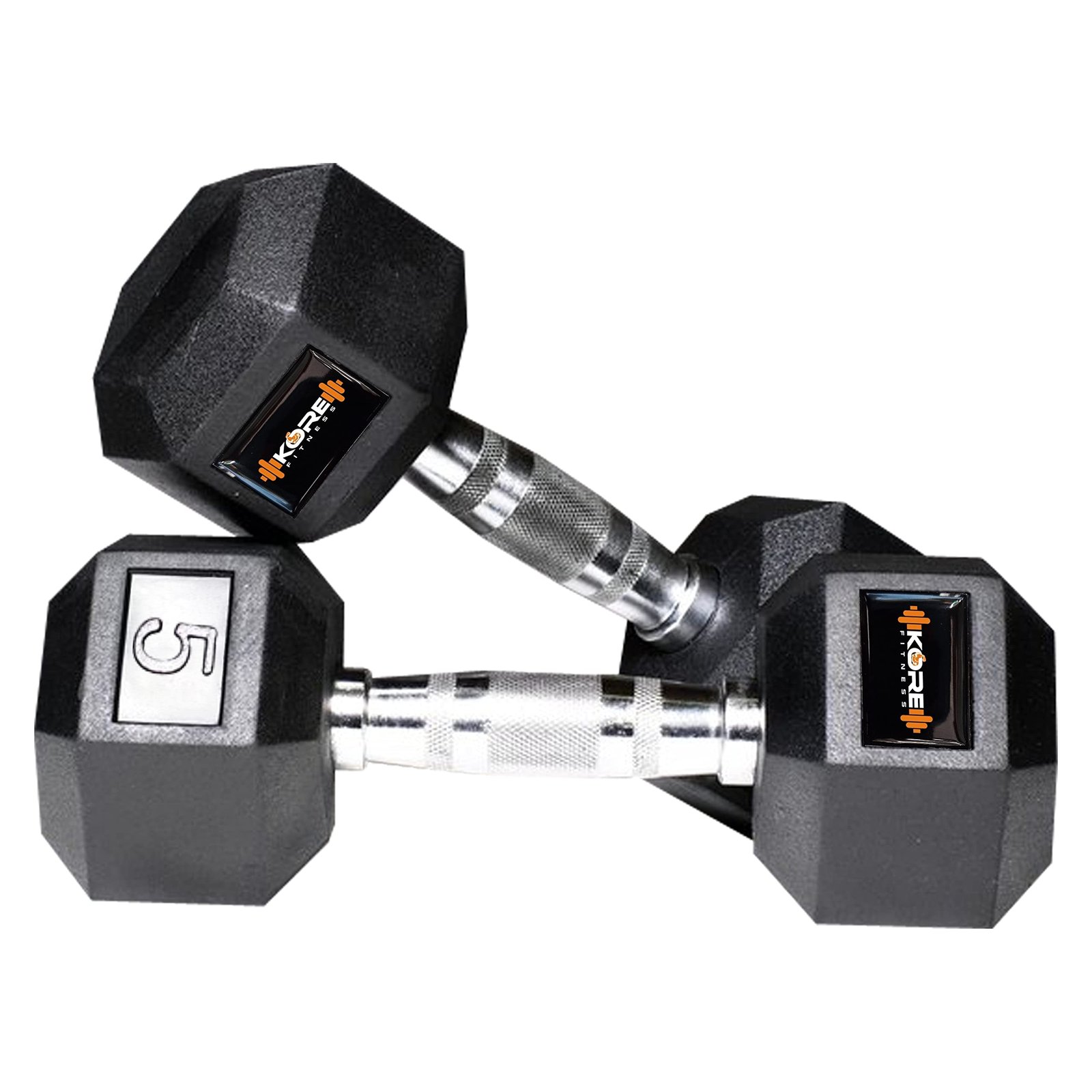KORE DM-HEXA-5KG-COMBO16 Dumbbells Kits, Rubber, Black