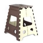 GOCART WITH G LOGO 18 Inches Super Strong Folding Step Stool for Adults and Kids, Kitchen Stepping Stools, Garden Step Stool Kitchen Stool (Brown,Beige) (Set of 1 PCS)