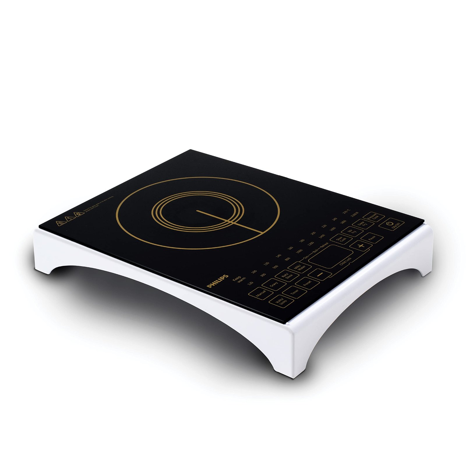 Philips Viva Collection Hd4938/01 2100-Watt Glass Induction Cooktop | Fast Gas-Free Cooking | No LPG Required With Sensor Touch & Full Crystal Glass (Black)