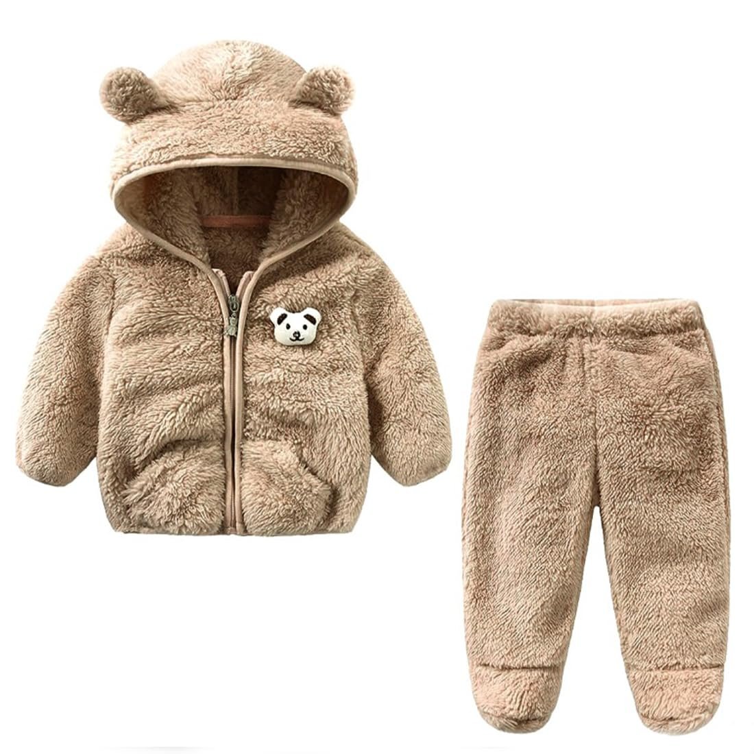 NAMAN Soft Fleece Hooded Long Sleeve For New Born Baby Winter Wear Keep Warm Baby Clothing Sets ||For Baby Boys and baby Girls Unisex Suit Infant Clothes First Gift.
