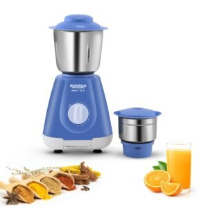 Maharaja Whiteline Smart 123 Mixer Grinder | 500-watt | 20000 RPM Motor Speed | Air Ventilation System | Stainless-Steel Jars & Blades | Unique Jar Flow Breakers| 2 Year Motor Warranty |Blue