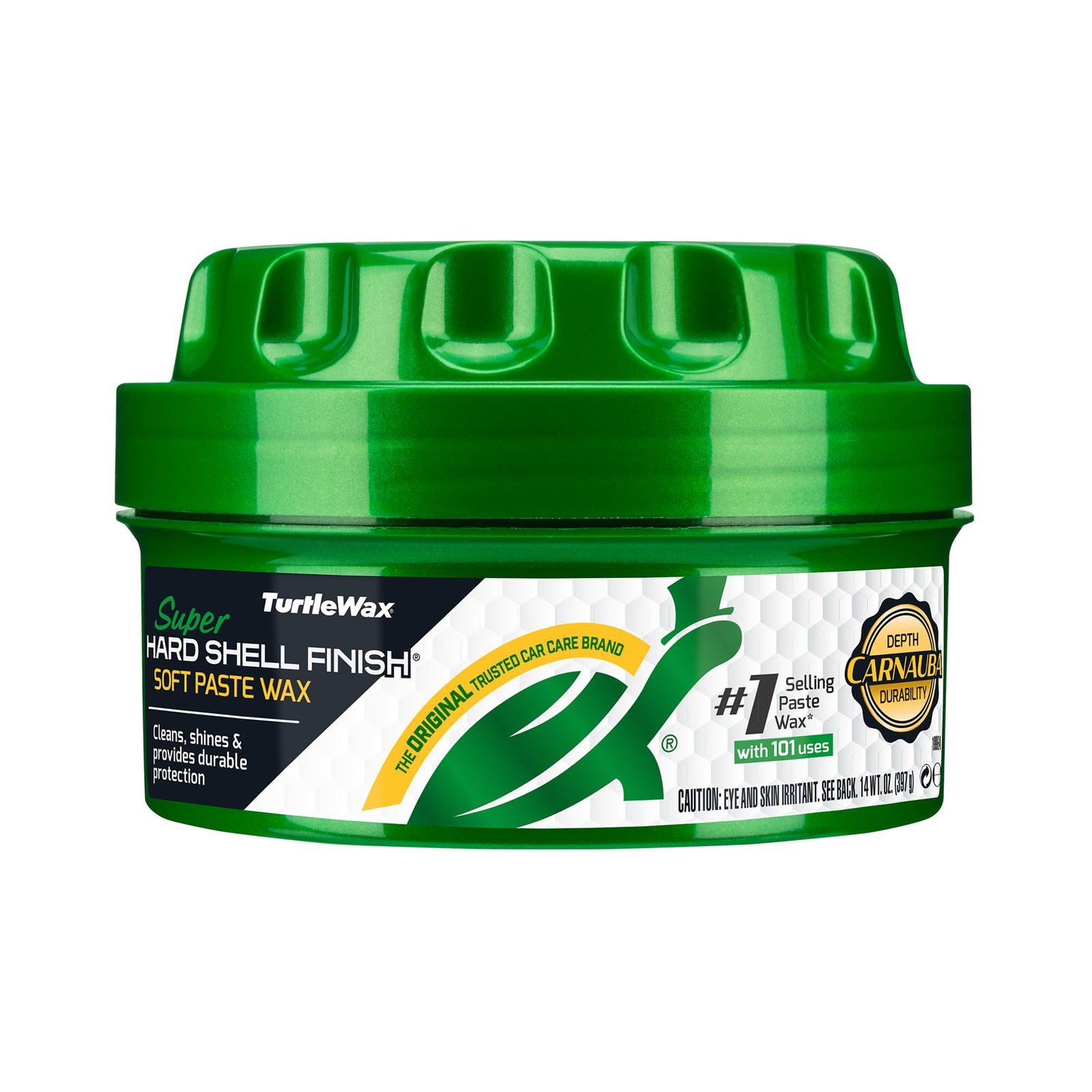 Turtle Wax Super Hard Shell Finish Paste Wax | Premium Carnauba Car Wax Polish for Deep Gloss Shine, Paint Protection & UV Protection