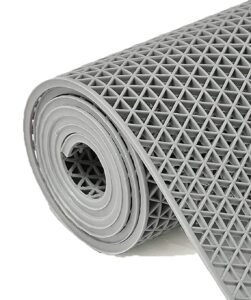 Anti Skid Pvc Rubber Mat For Floor Large Size Home Entrance Commercial Waterproof Mud Dirt Trapper Indoor Outdoor Carpet Plastic Non Slip For Hotel, Office (2X3Ft, Grey), Large Rectangle
