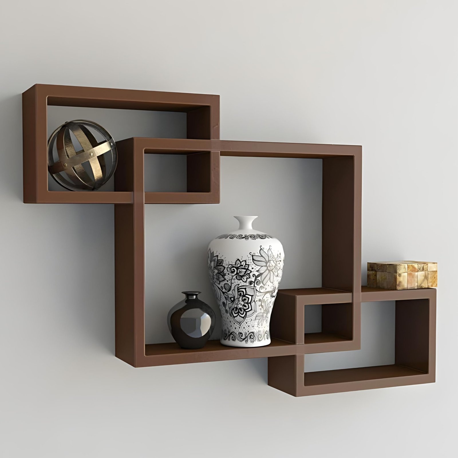 Dime Store Wooden Floating Wall Shelves for Living Room, Bedroom & Kitchen | Decorative Wall Mounted Storage & Display Shelf Set for Home Decor