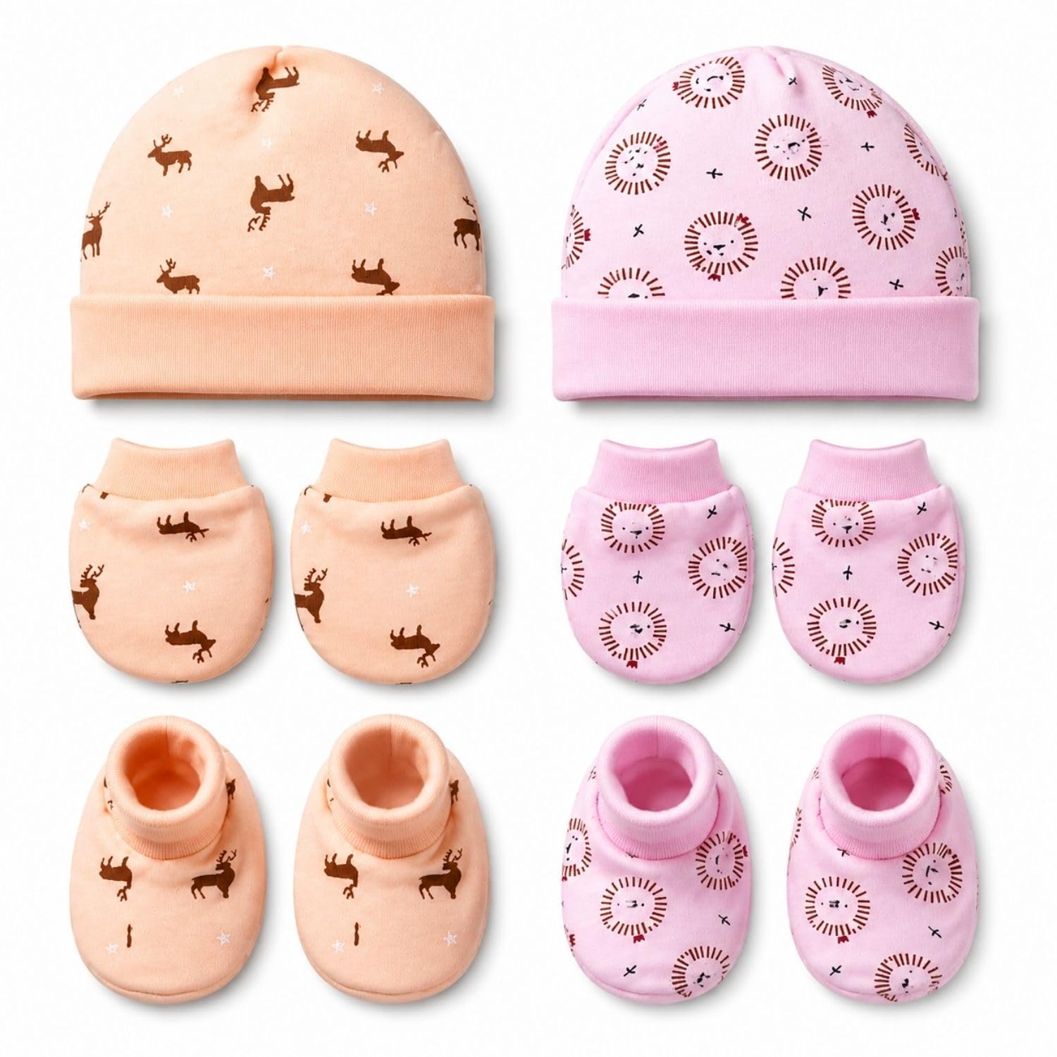 Baby Cap Mittens & Booties Set for New Born (0-6 Months) | Cotton Cap, Gloves & Socks Set | Infant Clothing Combo for Boys & Girls | New Born Baby Essentials Gift Set