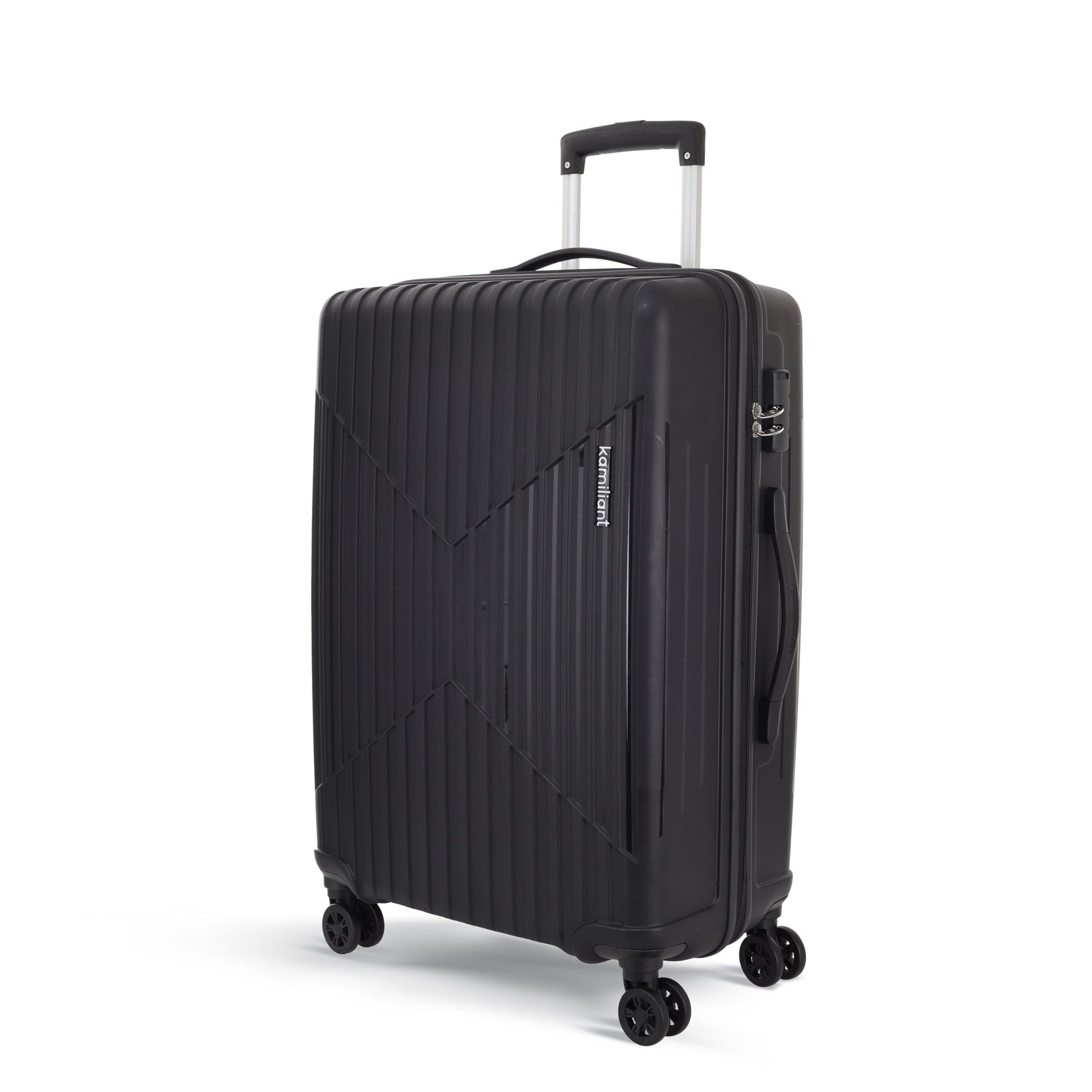 KAMILIANT by American Tourister Savvy|Trolley Bag Check-in Large Size (80 cms) for Travel| Hard Case Polypropylene (PP) Suitcase|360° 8-Wheel Spinner Luggage Trolley|Combination Lock|Black