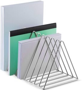 Zepdos Magazine and Newspaper Stand for Table, Office Desk Book Organizer, File Stand (Pack of 1)