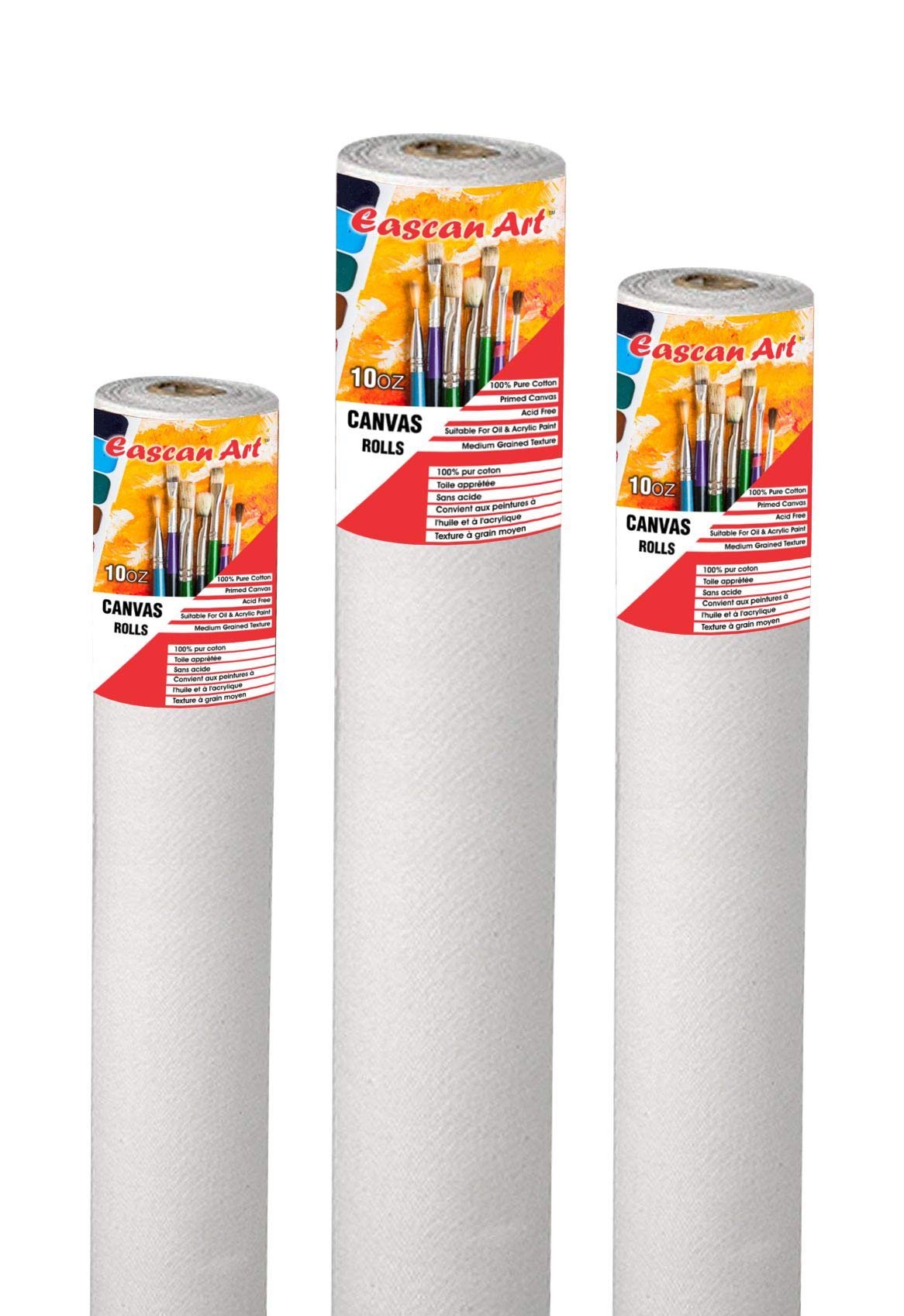Painting Drawing and Sketch Accessories Cotton Primed Painting Canvas Roll 10 oz (36″ X 5mtr_White)