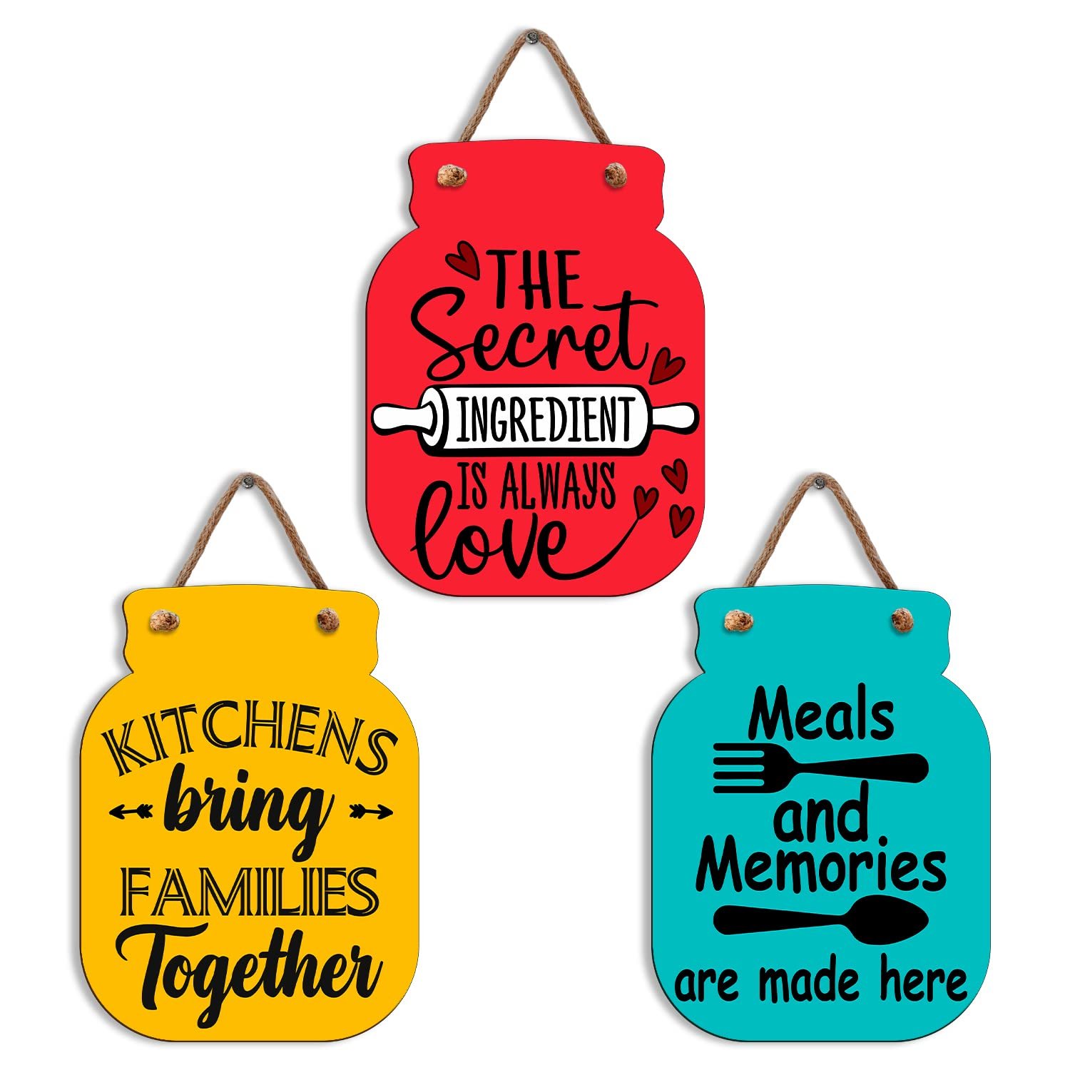 Sehaz Artworks Mason Jar Kitchen Decoration Items Stylish| 3 Set – 12″x7.5″