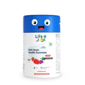 Little Joys DHA Omega 3 Brain Gummies For Kids | 4-6 years | 30 Day Pack | Helps Improve Concentration, Mood & Sleep | Plant Based Omega 3 Supplements | Multivitamin Gummies For Kids With No Added Sugar