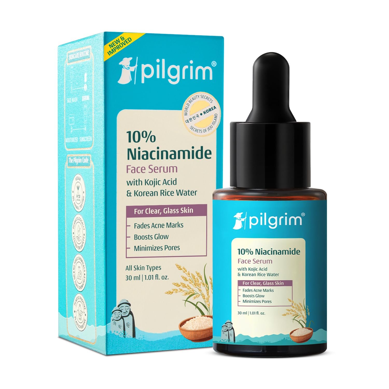 Pilgrim 10% Niacinamide Face Serum for Acne Marks & Glass Skin Glow – 30ml