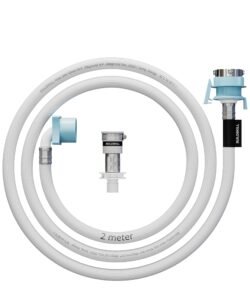 BUILDSKILL 2 Meter Fully Automatic Washing Machine Inlet Pipe | Universal & Normal Tap Adaptor Connector | Burst Proof | Anti-Kink | Hot & Cold water pressure resistant