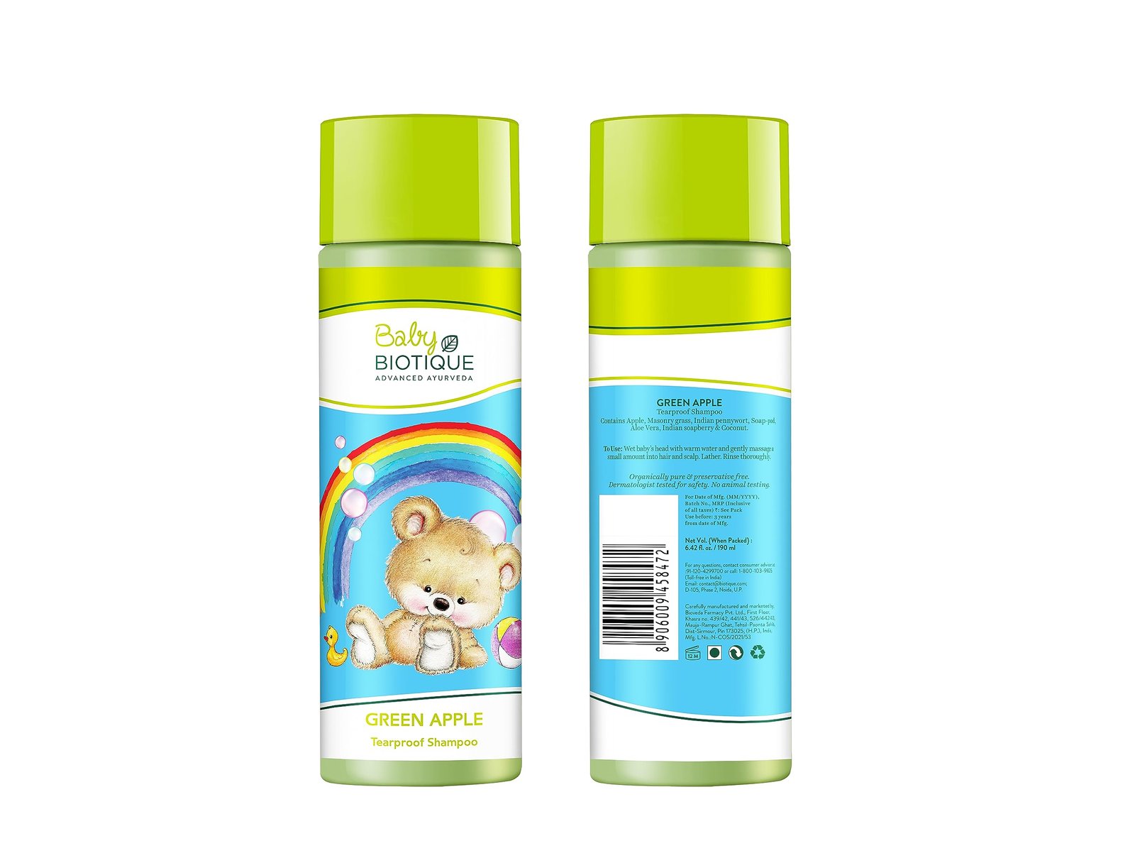 Biotique Disney Mickey Baby Tear Proof Shampoo, Green Apple (190ml)