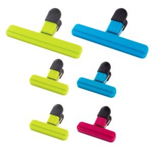 Bag Clips for Food Storage 2 Sizes – 6 Pcs Sturdy, Airtight, Reusable Clips for Sealing Freezer Bags-Ideal for Home & Kitchen – Assorted Colors