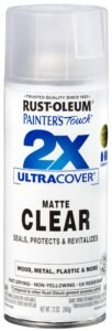 Rust-Oleum 249087 Painter’s Touch Acrylic Spray Paint for Plastic, Metal, Wood (Matte Clear – 340 Grams)