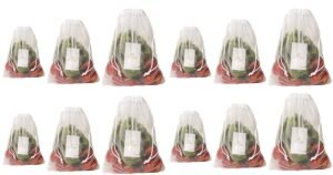 HomeStrap Set Of 12 Double Layered Mesh Drawstring Reusable Fridge/Refrigerator Storage Bag/Pouches For Fruits, Vegetables(4 Small, 4 Medium & 4 Large)(Featured On Shark Tank)
