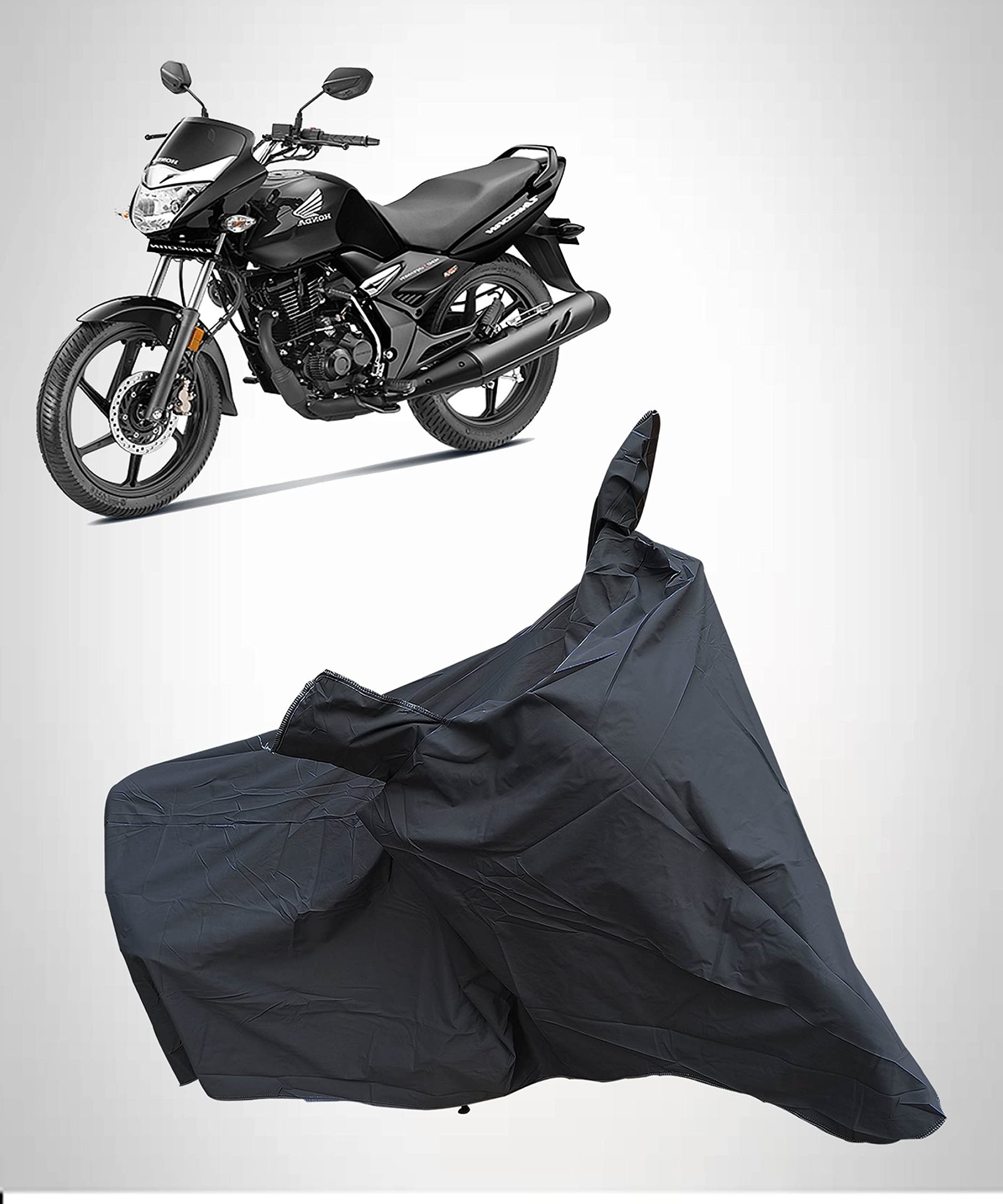 Unicorn Waterproof Bike Body Cover | Snow + Sun & Dust Protection Easy To Clean + Belt With Lock, For Bike,Black