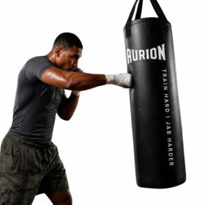 Aurion 4ft Punching Bag for Home – Durable SRF Boxing Punching Bag, Pre-Filled, Heavy-Duty Hanging Straps, Shock Absorbing, Multi-Sport Use, Unisex Gear, Indoor/Outdoor
