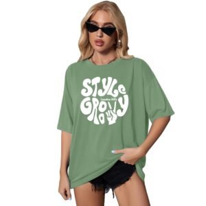London Hills Women’s Casual Printed Round Neck Oversized Longline Drop Shoulder Boho Style T-Shirt