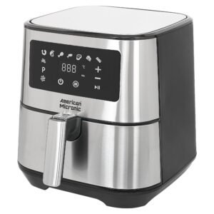 AMERICAN MICRONIC® 6.5 L Digital Air Fryer | 1700W TurboTunnel Fresh Air Technology | 200 °C Max Temp | 60-Min Timer | 8 One-Touch Preset Menus | Healthy Oil-Free Cooking