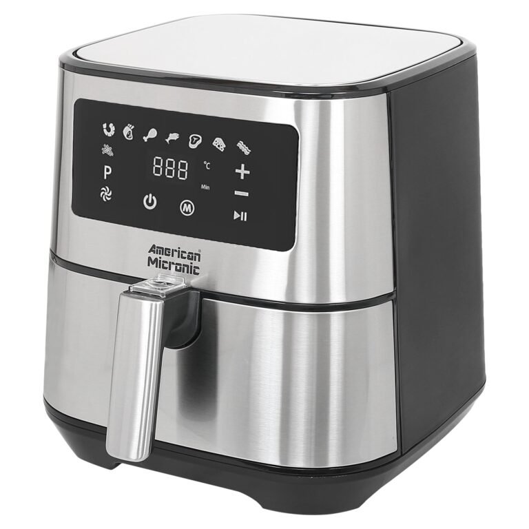 AMERICAN MICRONIC® 6.5 L Digital Air Fryer | 1700W TurboTunnel Fresh Air Technology | 200 °C Max Temp | 60-Min Timer | 8 One-Touch Preset Menus | Healthy Oil-Free Cooking