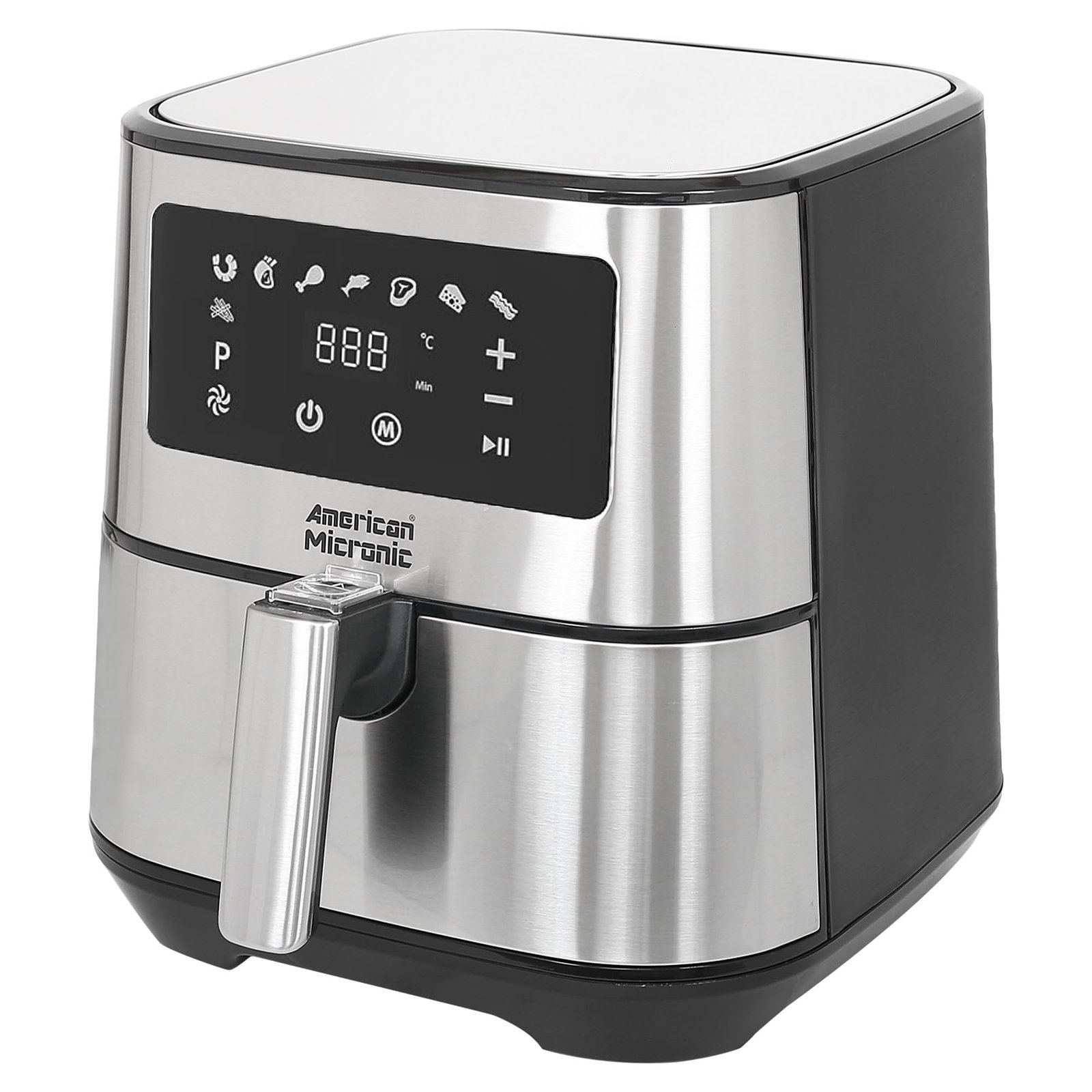 AMERICAN MICRONIC® 6.5 L Digital Air Fryer | 1700W TurboTunnel Fresh Air Technology | 200 °C Max Temp | 60-Min Timer | 8 One-Touch Preset Menus | Healthy Oil-Free Cooking