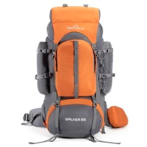 TRIPOLE Walker 65 Litre Rucksack for Trekking and Travel | Laptop Sleeve | Water Repellent | Rain Cover | 3 Year Warranty