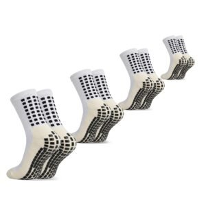 Yufree 4 Pairs Mens Grip Soccer Socks Non Slip Grippy Women Socks for Football Basketball Sports